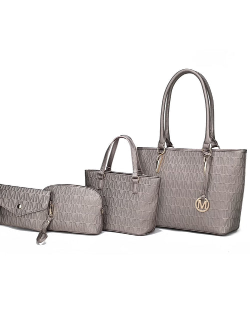 Load image into Gallery viewer, by Mia K. Marimar Women'S Tote Bag with Pouch and Wristlet, Signature 4 Piece Set - Burgundy Red
